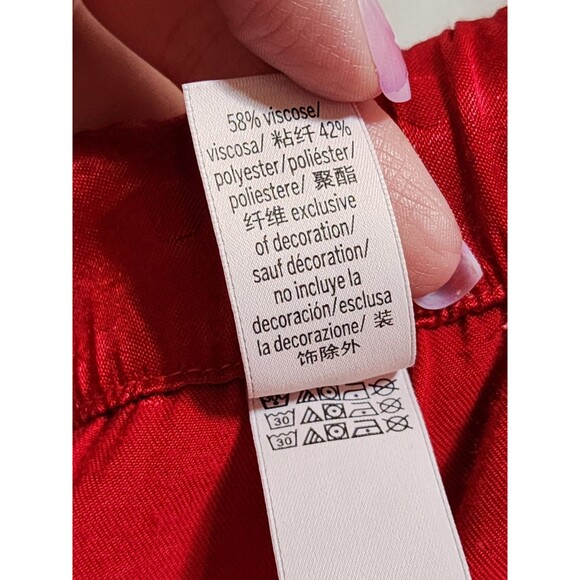 Victoria Secret XS Red Pants SleepWear Smooth Soft Polka Dot Silky Vivid Scarlet - Picture 12 of 16